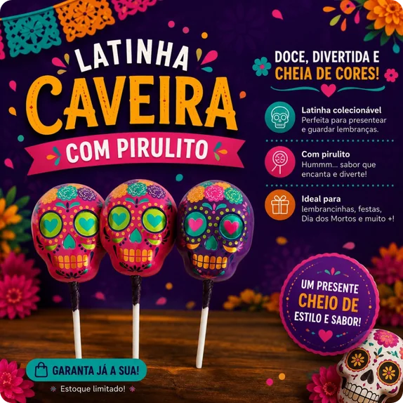 Lata Calavera con Piruleta